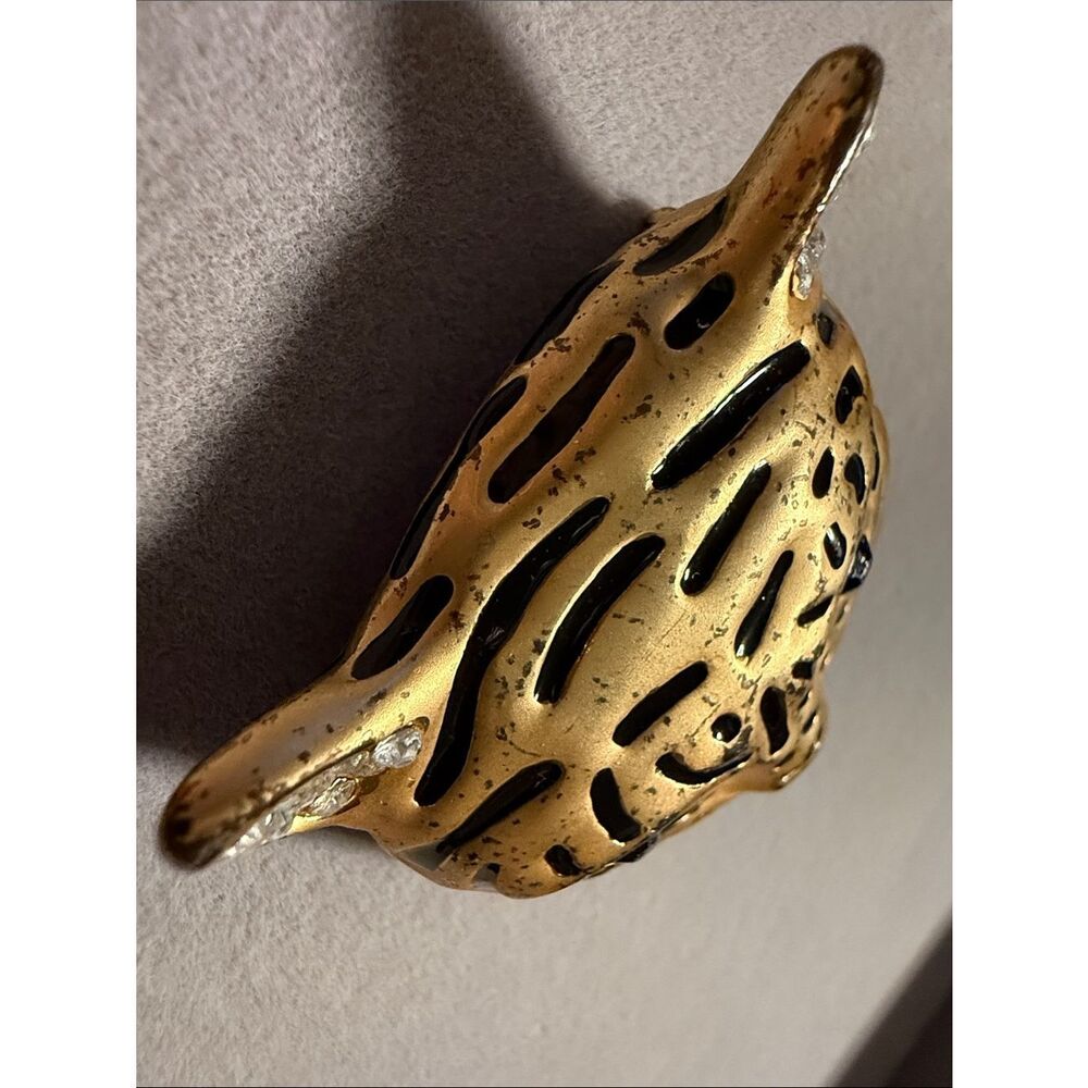 Vintage Gold Leopard Brooch For Women Statement Cat Animal Jewelry Bold - Picture 15 of 17